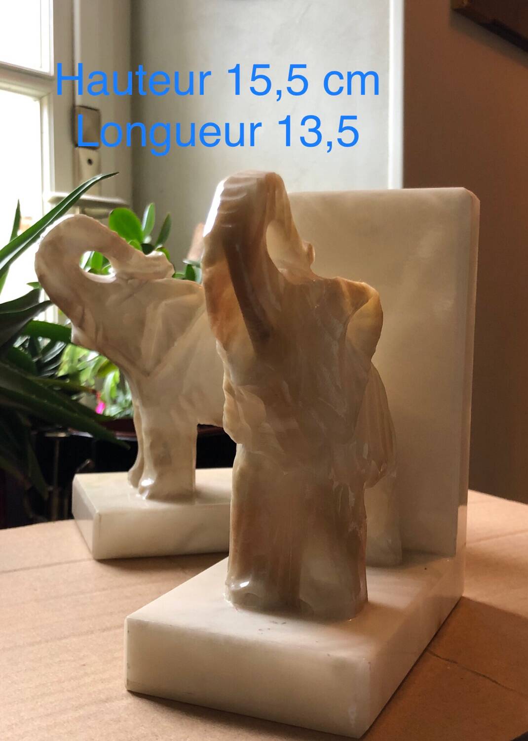 Alabaster bookends