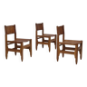 Années 1960, design Werner Biermann pour Arte Sano, ensemble de trois chaises, état d'origine.