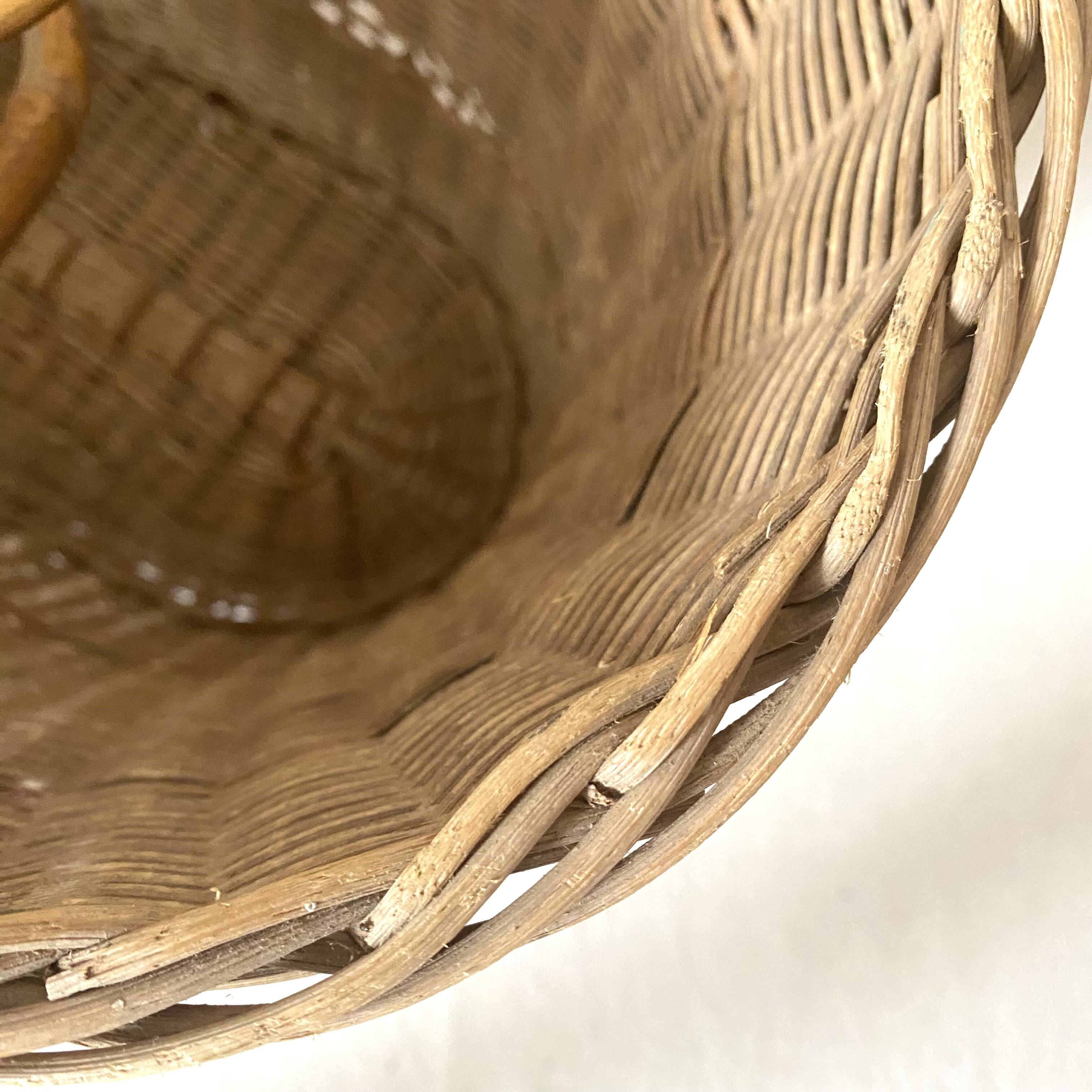 Vintage woven rattan basket from the 50s-60s