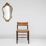 Baroque gilted wooden mirror, france 1950s
