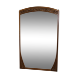 Art Nouveau walnut mirror decorated with holly leaves circa 1900 105x171cm