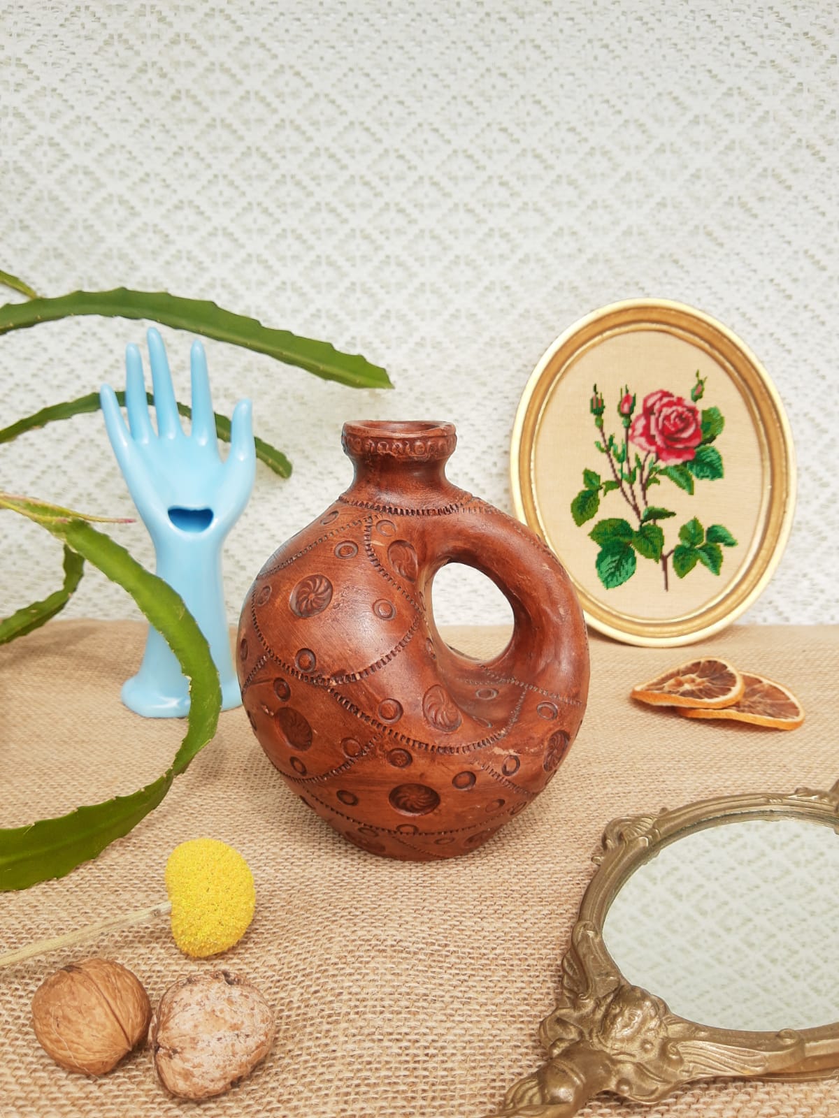 Vase , terracotta soliflore made in greece - vintage