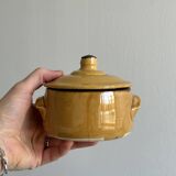 Sucrier en grès céramique jaune