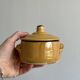 Yellow ceramic stoneware sugar bowl