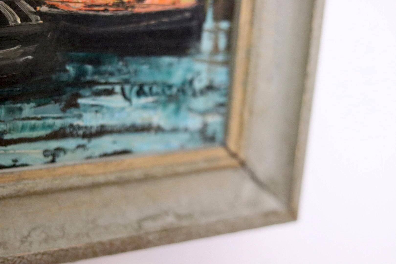 Oil painting on Swedish canvas "City and Canal" by Valentine