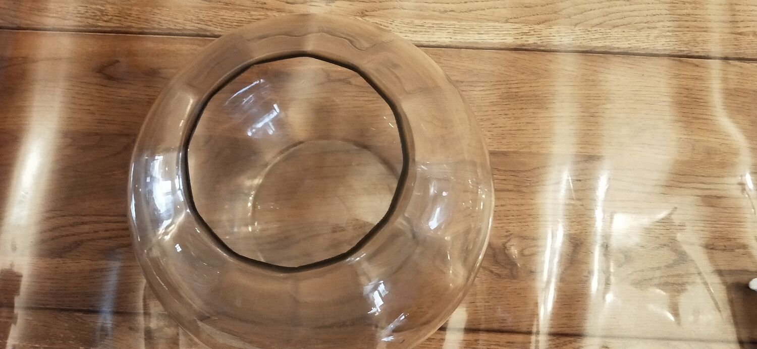 Faceted pink glass vase