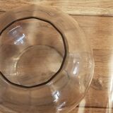 Faceted pink glass vase