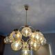 Vintage “golden” sciolari style hanging lamp with 12 light points