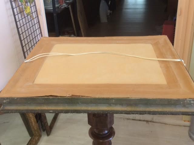 Golden rectangular mirror 45 X 52 X 6 cm