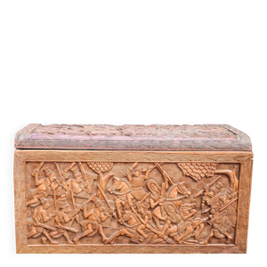 Ancien Grand Coffre bois - exotique
