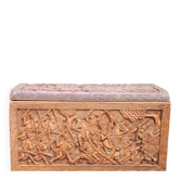 Antique Large Exotic Wood Chest Carved Africa
