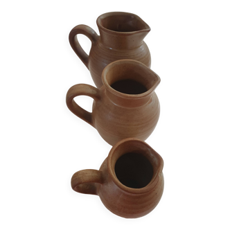 Set of 3 Village stoneware pots
