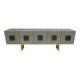 Buffet italien postmoderne en verre coloré et laiton, années 1980