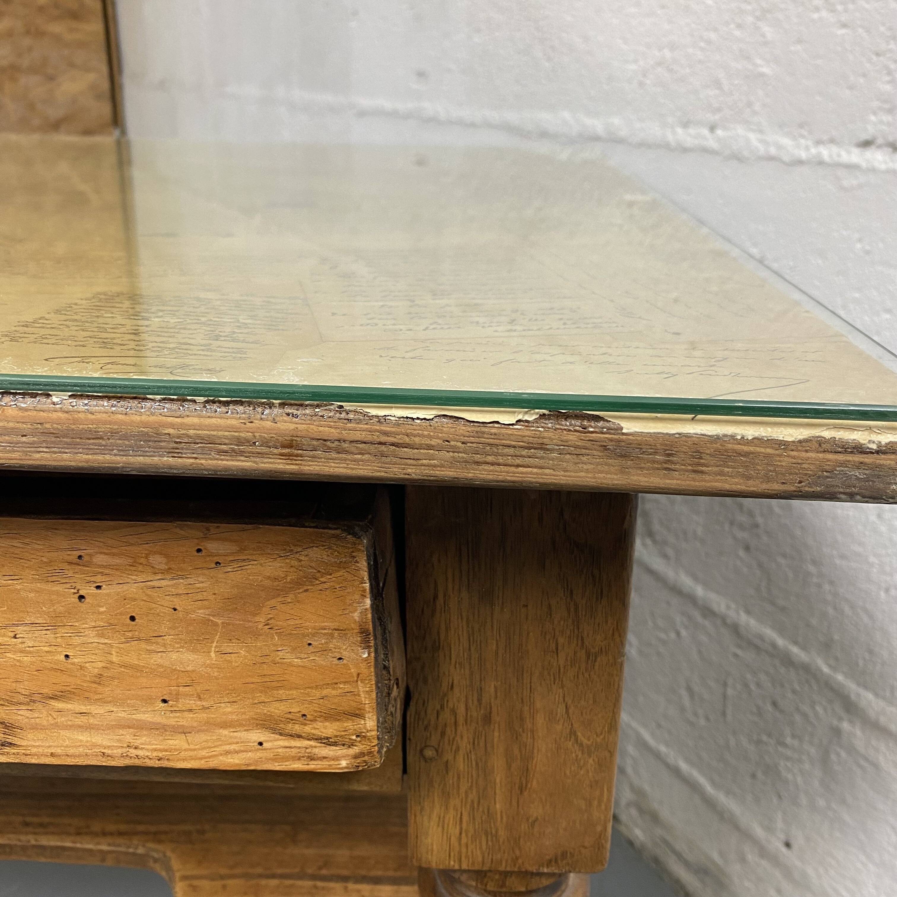 Old wooden farmhouse table