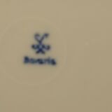 Set de 6 assiettes plates porcelaine Bavaria décor fleurs roses bleu cobalt