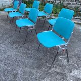 Set of 7 DSC chairs 1965 by Giancarlo Piretti edited by Castelli, Italy.