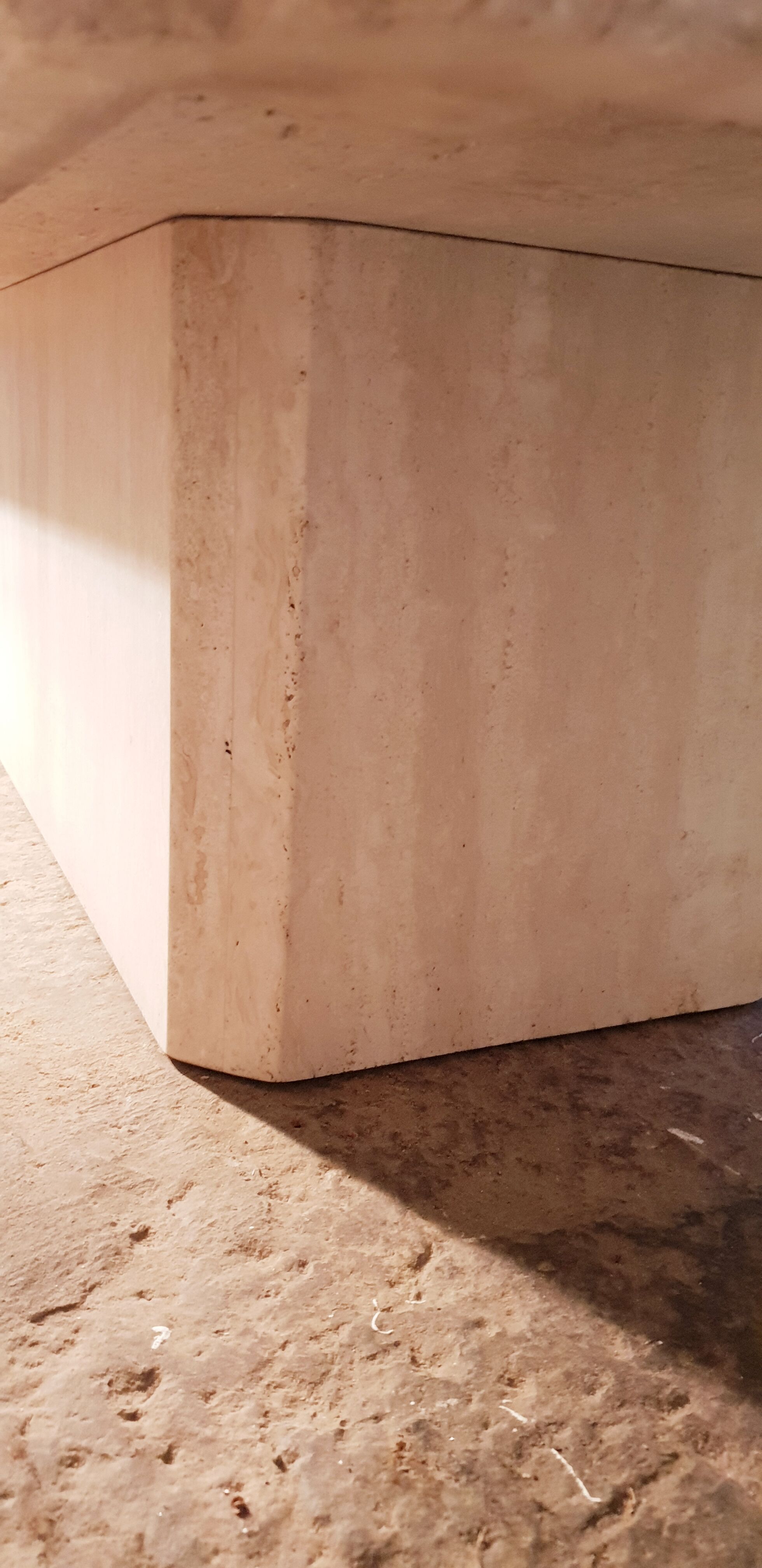 Travertine coffee table