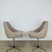 Paire de chaises coque 70's, pivotantes, vintage