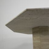 Table de salle à manger à 8 côtés en travertin du milieu du siècle, 1970