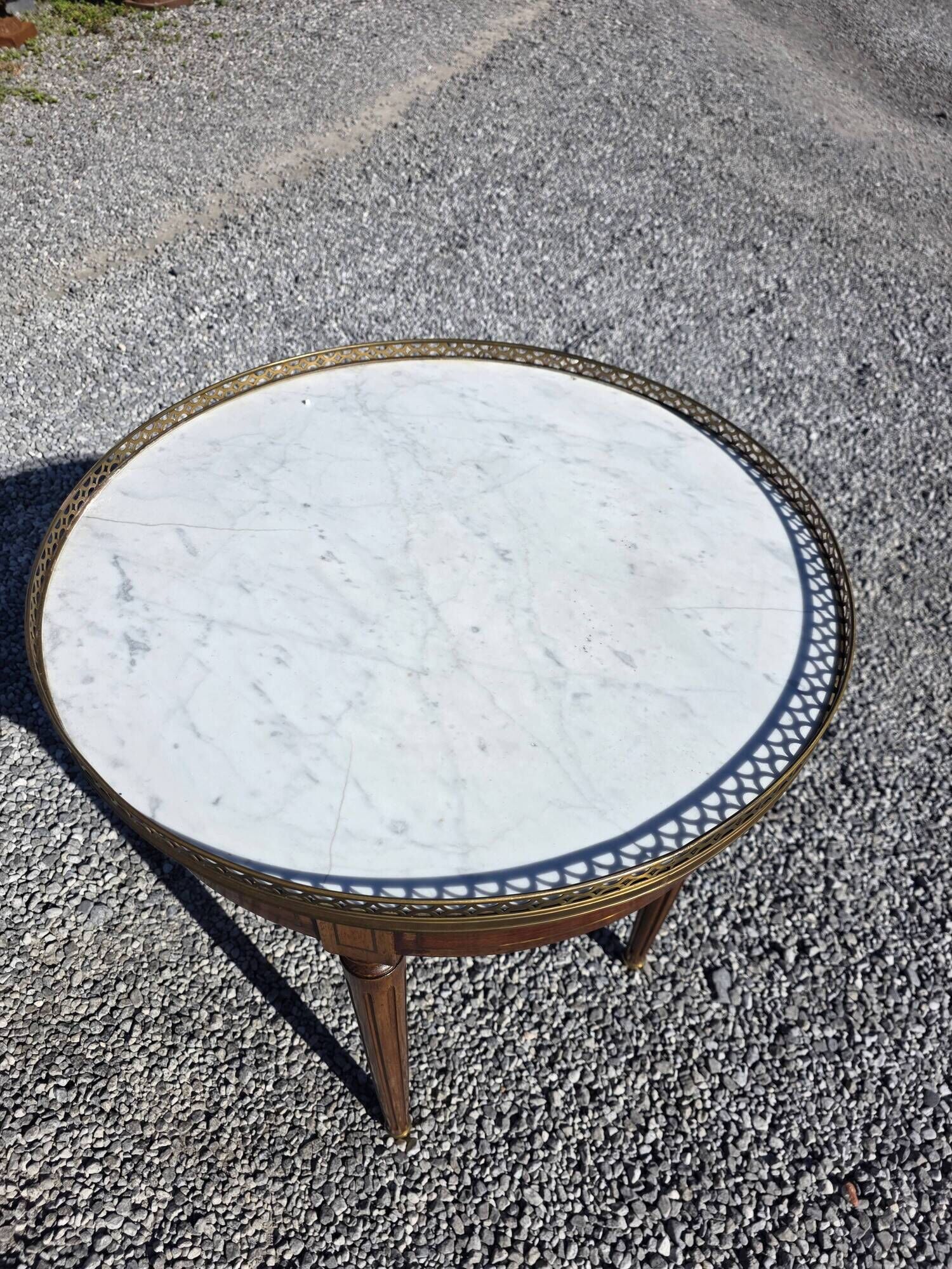 Louis XVI style bouillotte table in mahogany