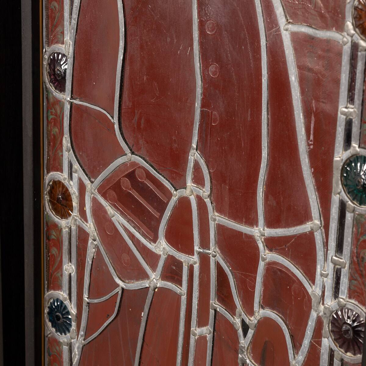 Antique 19thc victorian stained glass window light boxes c.1880