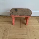 Small step foot in old wood