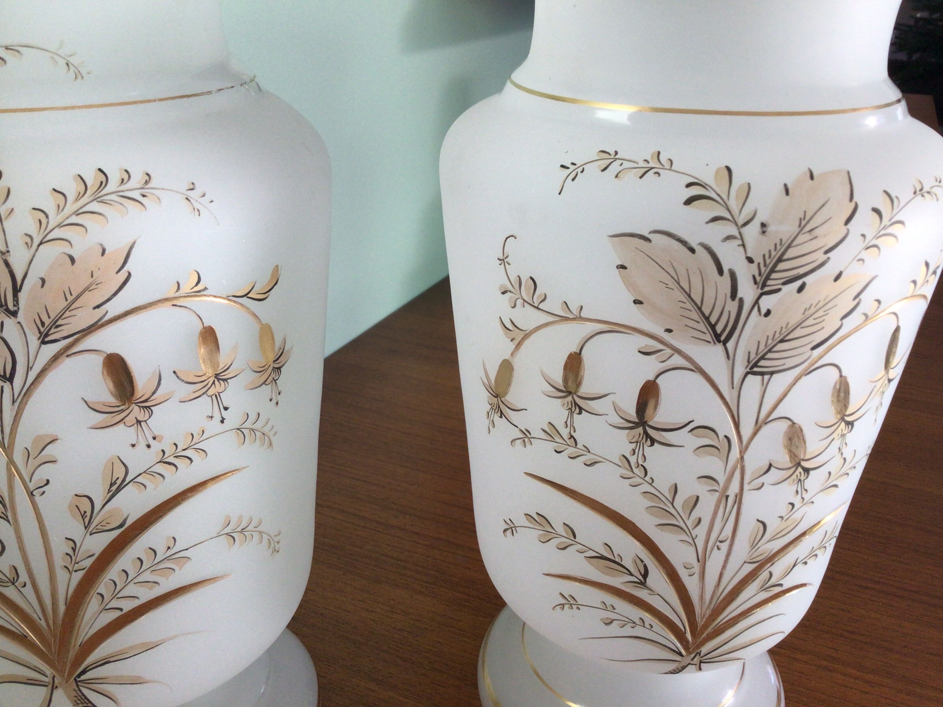 Pair of opaline vases