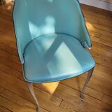 Set of 6 leather chairs by designer Bernard Dequet from the 90s