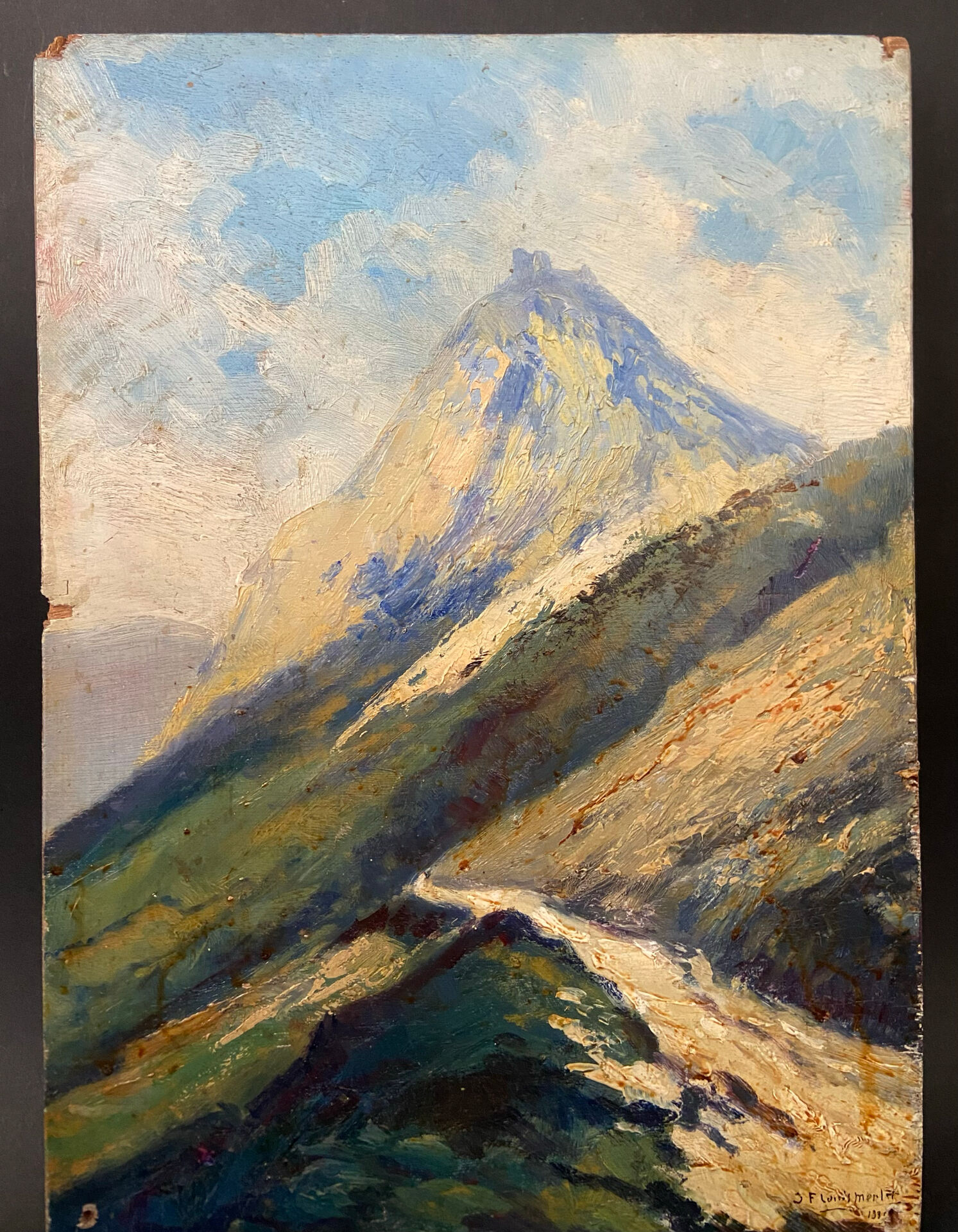 Oil on panel Jean-François Louis Merlet – Montségur, 1939