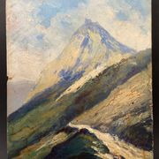 Oil on panel Jean-François Louis Merlet – Montségur, 1939