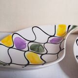 Three vintage free-form ceramic ravine dishes from the 1950s
