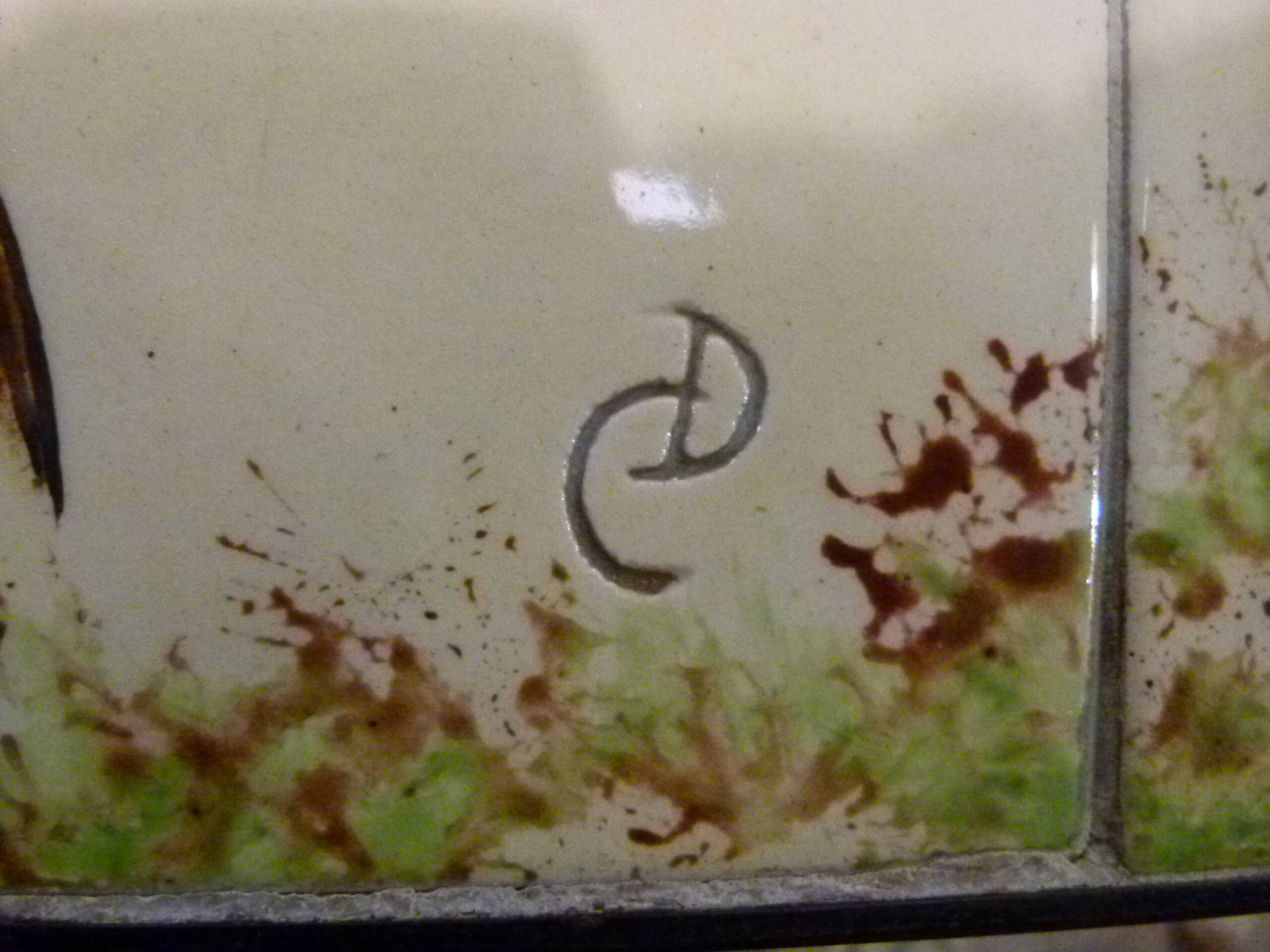 Ceramic coffee table with fish patterns