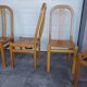 Serie de 6 chaises, chêne et cuir