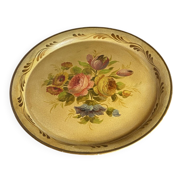 Round painted tin tray, Napoleon III