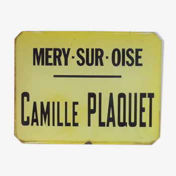 Old plate of bus shelters Mery-sur-Oise