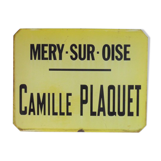 Old plate of bus shelters Mery-sur-Oise