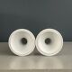 Pair of porcelain candlesticks with a gold pattern.
