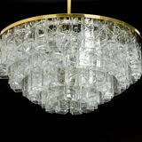 Doria Chandelier Mid-Century Frosted Glass, 1960s, Germany