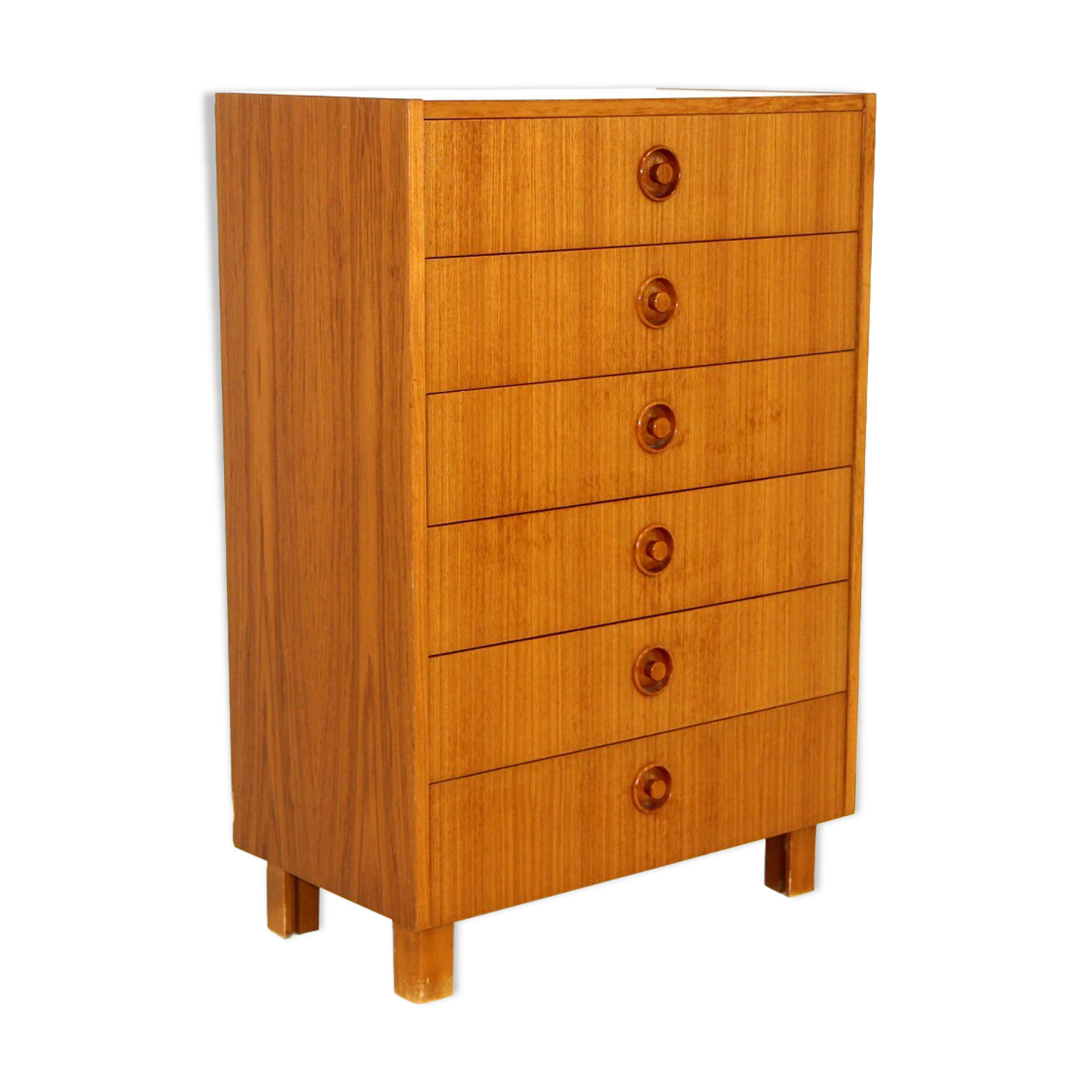 Tallboy teak chest of drawers, sweden, 1960