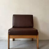 Modernist wooden armchair by Bauman, 1970 design.