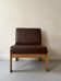 Chauffeuse moderniste en bois dlg Bauman, design 1970