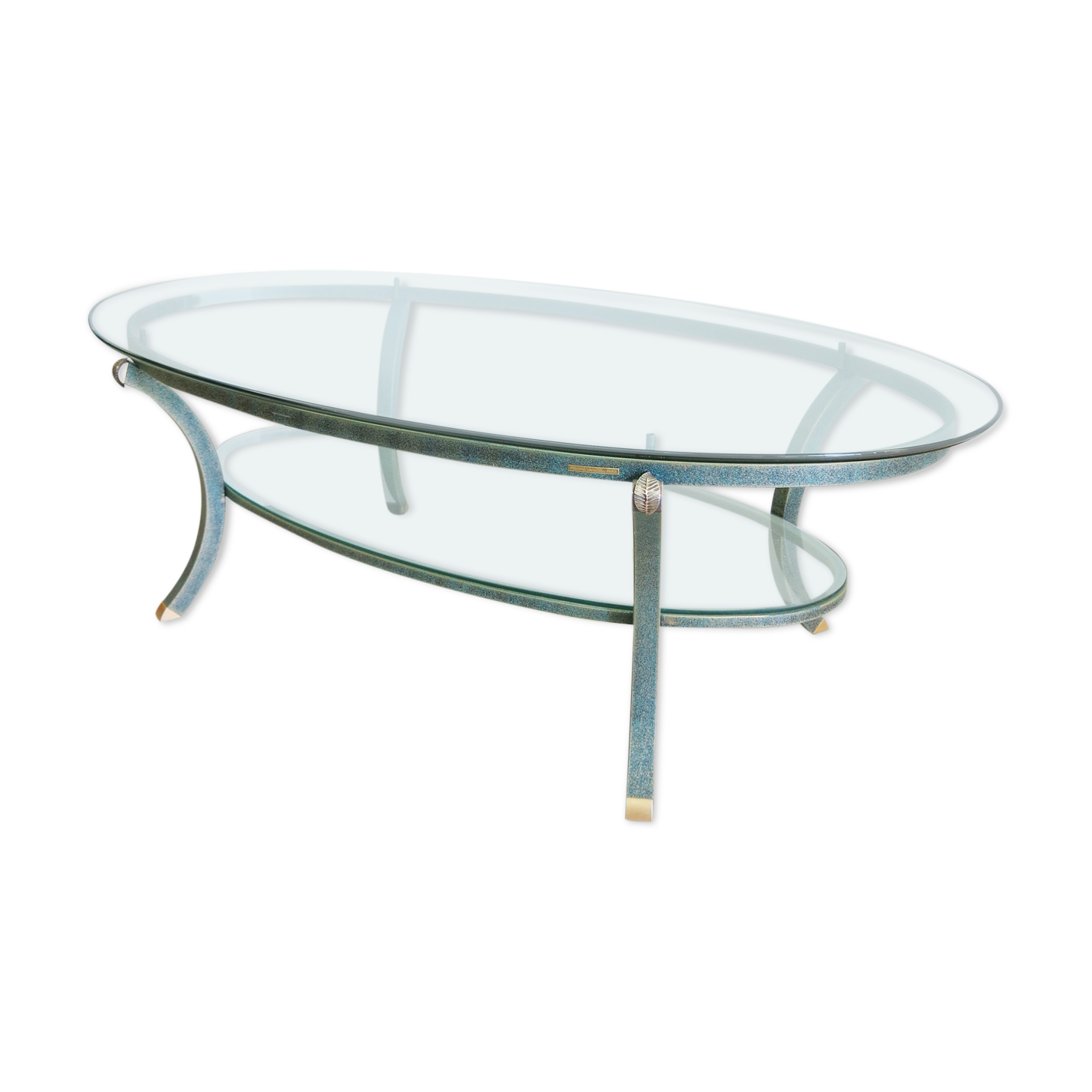 Vintage oval coffee table by Pierre Vandel, 1970s