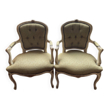 2 fauteuils style Louis XV