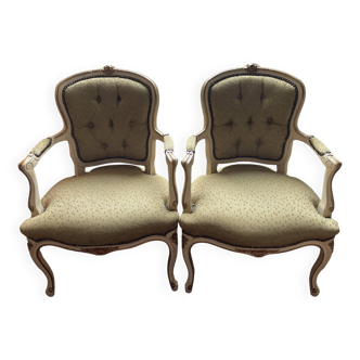 2 fauteuils style Louis XV