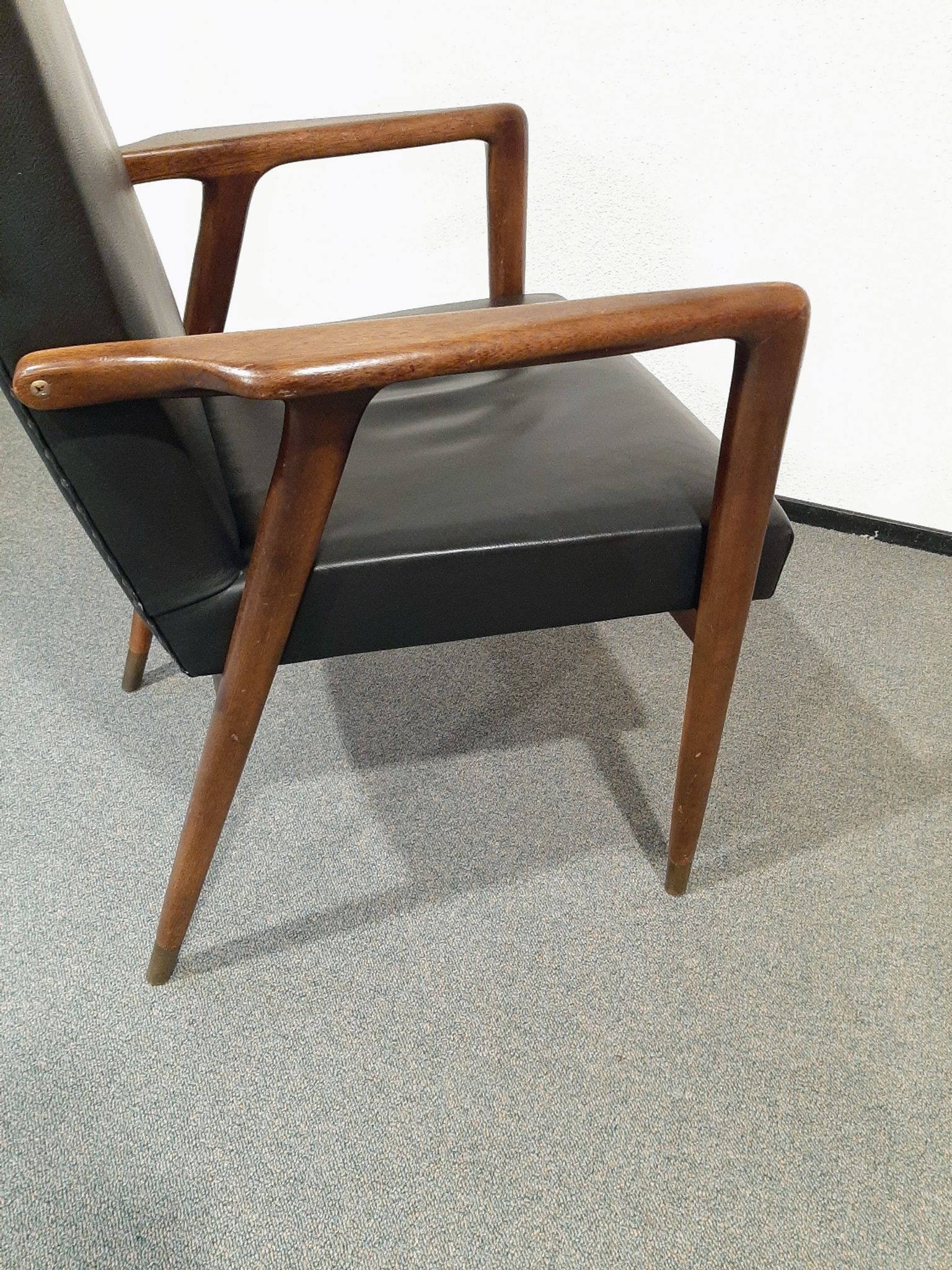 Vintage teak armchair by Josef Hillerband for Wilkhahn 1960s