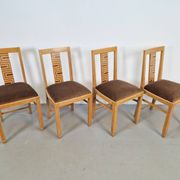 Chaises de salle à manger Arts et Métiers, années 1930, ensemble de 4