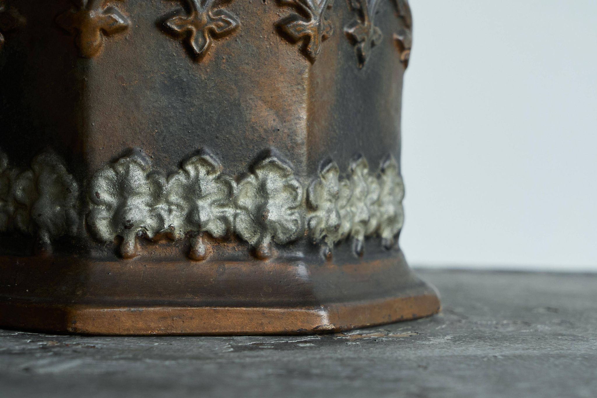 19th-century neo-Gothic tobacco pot.