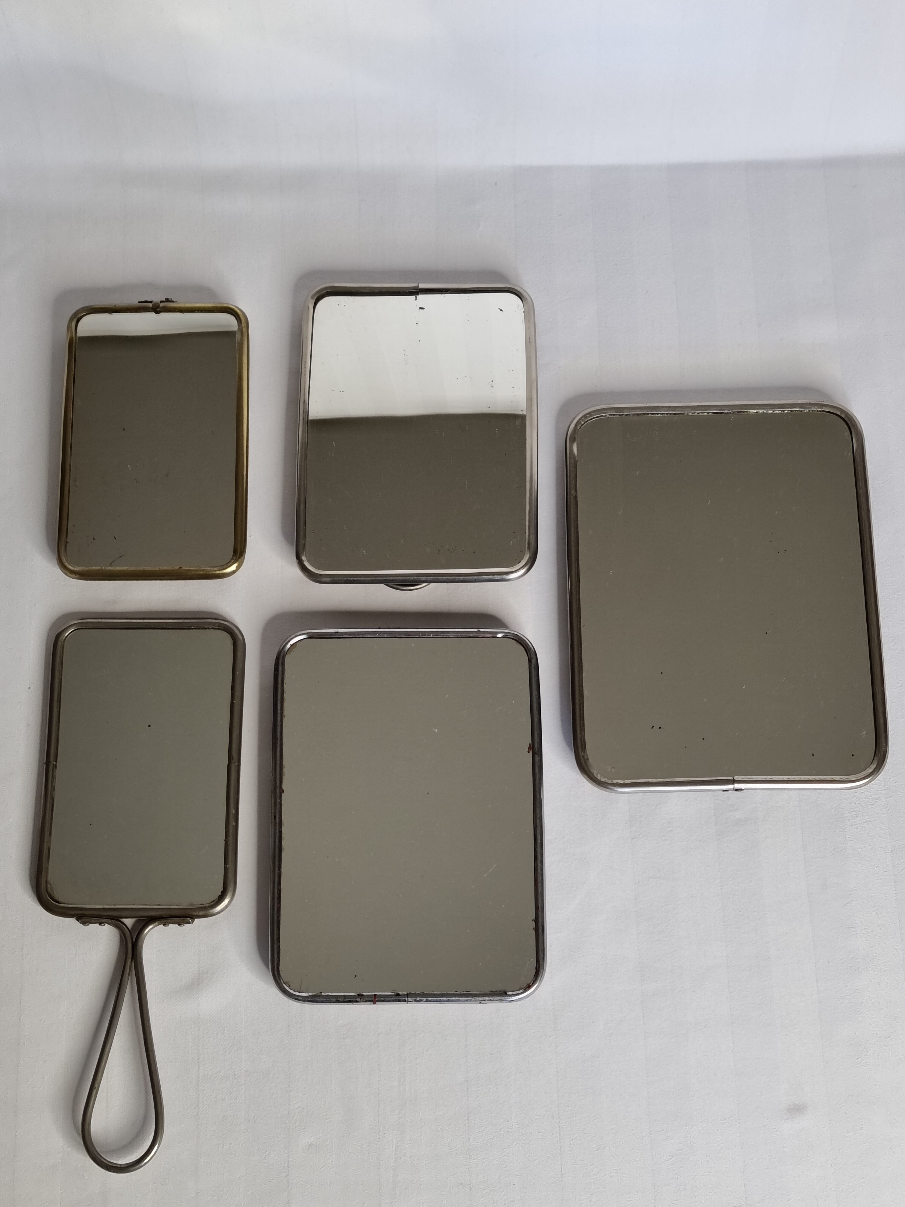 Set of five barber mirrors to install or hang