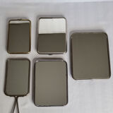 Set of five barber mirrors to install or hang