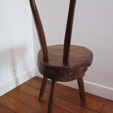 Tripod Chair solid wood folk art brutaliste